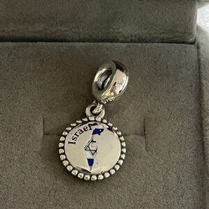 Pandora lsrael Flag Map Pendant Exclusive Charm